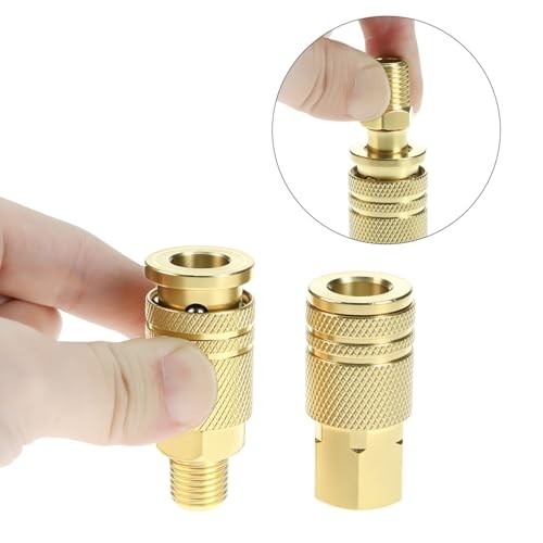 16 Pack 1/4" NPT Air Hose Fittings Kit, Solid Brass Quick Connect Compressor