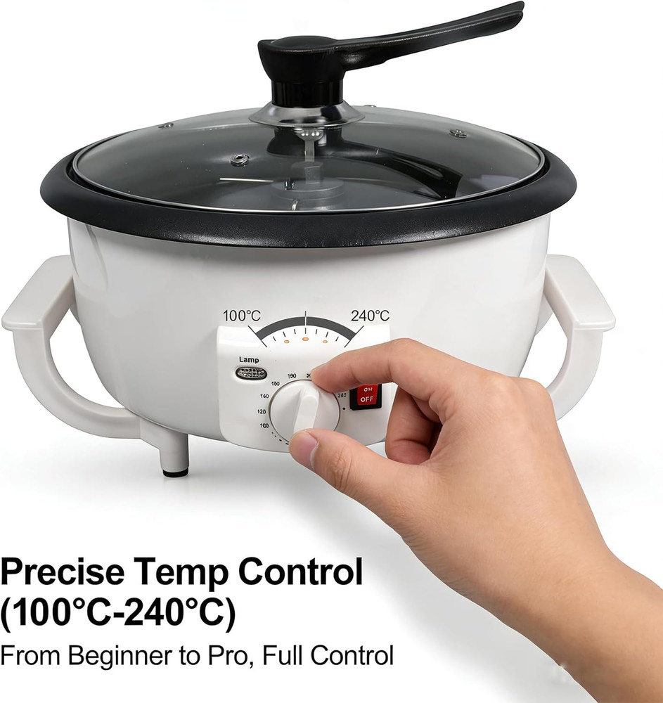 Beginner Electric Coffee Bean Roaster Machine - 750G Capacity for Nuts & More