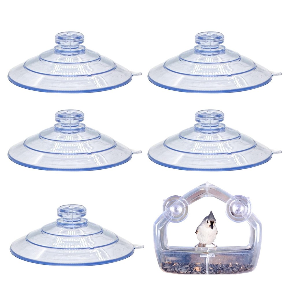Clear Plastic Window Bird Feeder Suction Cups, 5-Pack, Replacement