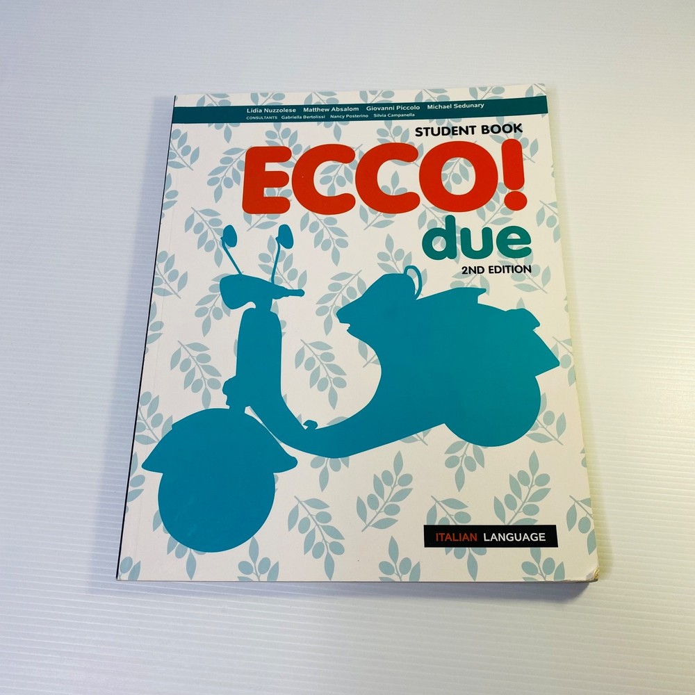 ECCO! Due Student Book Italian Language Second 2nd Edition 2E Nuzzolese Absalom
