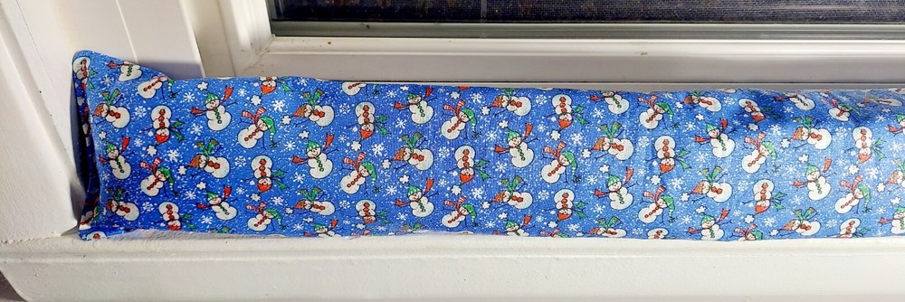 Door Draft Stopper, Cedar Filled, Window Draft Stopper, Snowmen