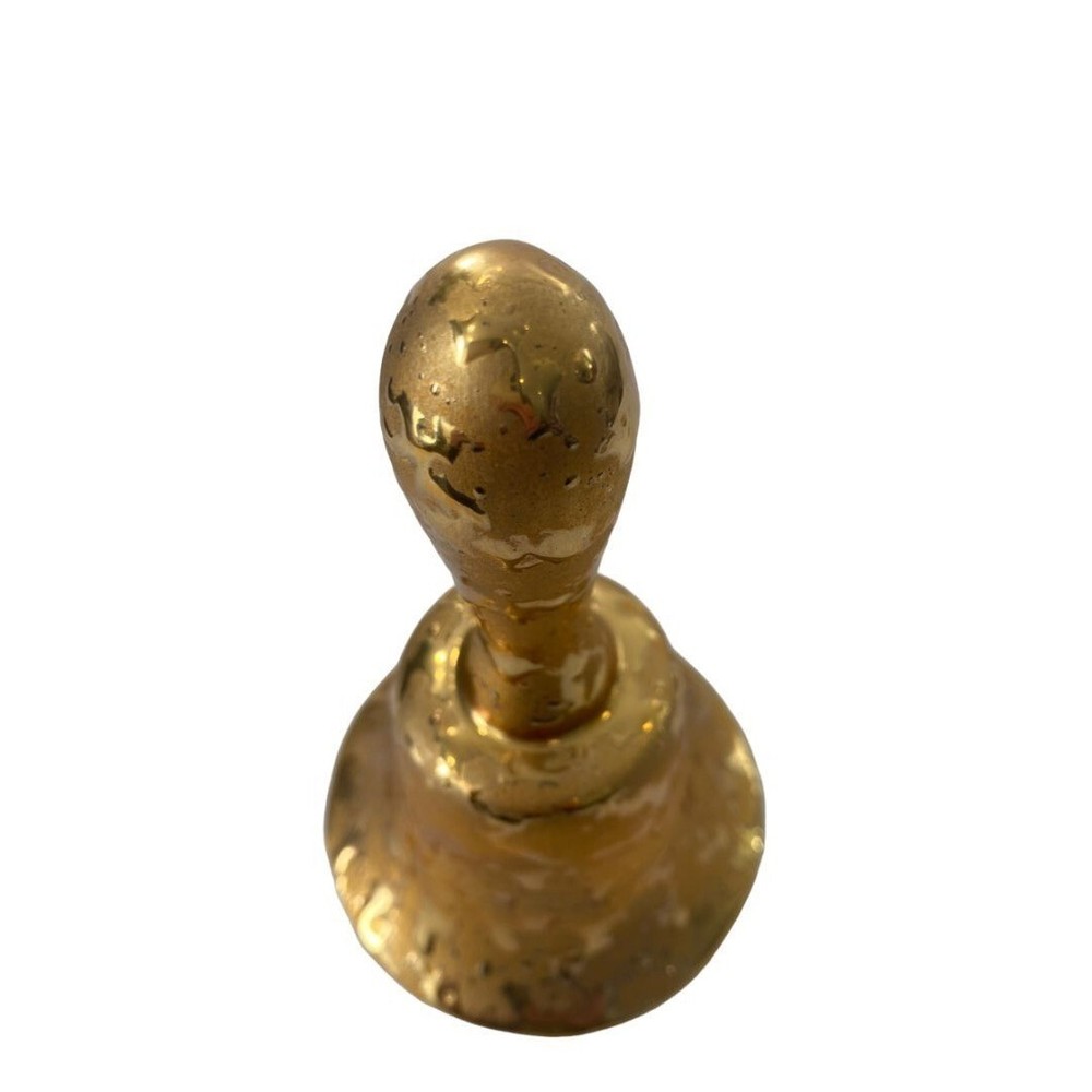 Vintage Gold Textured Hand Dinner Bell Ceramic Base