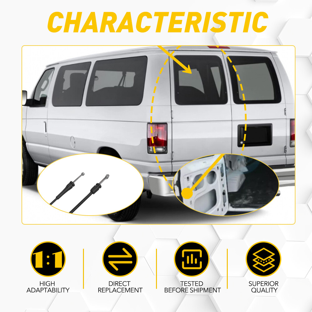 Left Side Hinged Door Latch Release Cable For 1992-2014 Ford E150 E250 E350 Van