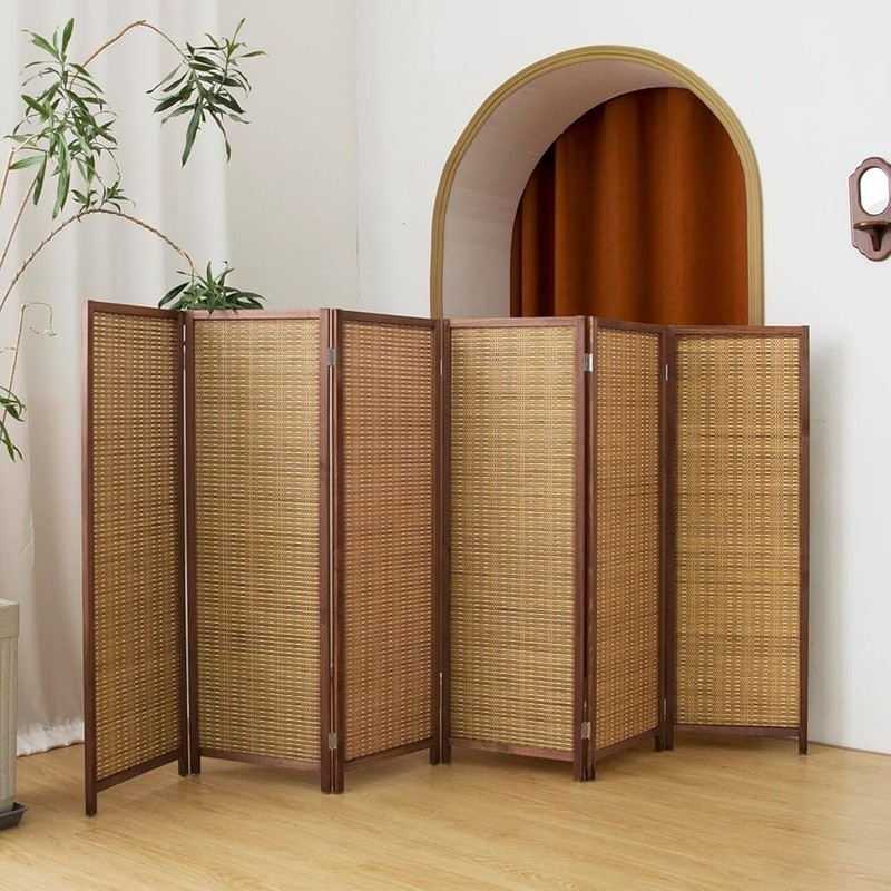 Foldable Bamboo Room Divider Screen Freestanding Privacy Partition Home Decor US