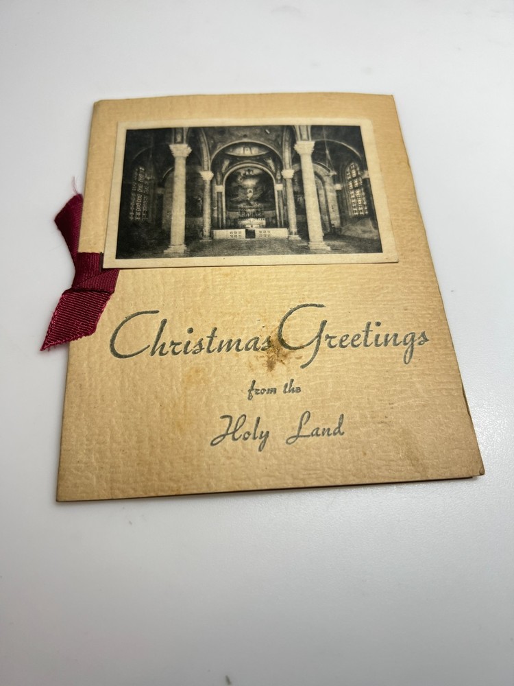 1943 WWII Christmas Greetings From the Holy Land Card Sent By Captain Creer