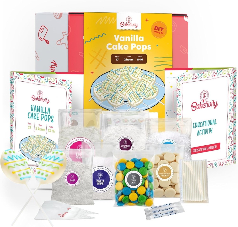 Educational Baking Set for Kids - Vanilla Cake Pops DIY Kit