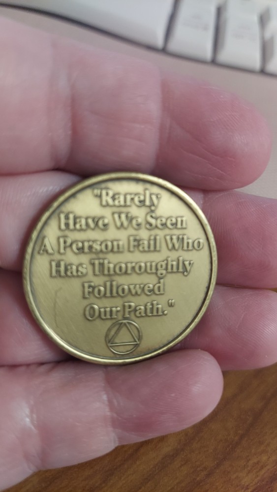 Bronze Alcoholics Anonymous AA Medallion token Chip Coin Sobriety
