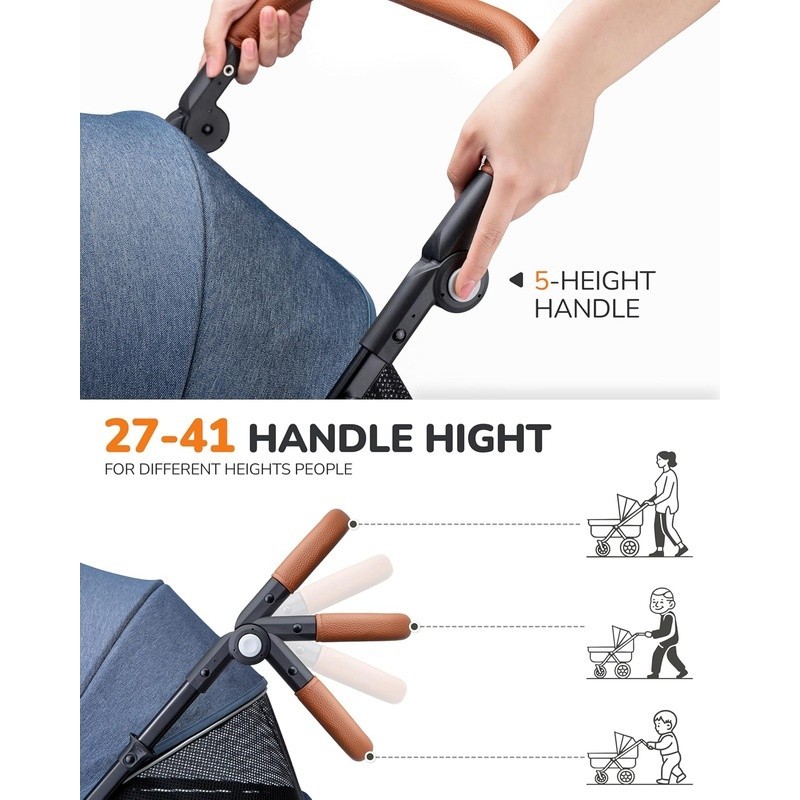 Heavy Duty Dog Stroller Small Medium Pets W/ Adjustable Canopy Storage New