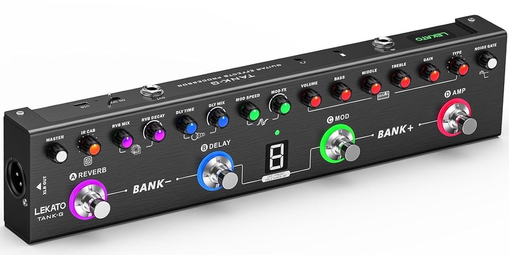 Multi Effects Guitar Pedal, Guitar Effects Pedal with 36 Presets, Editable 4 Mod