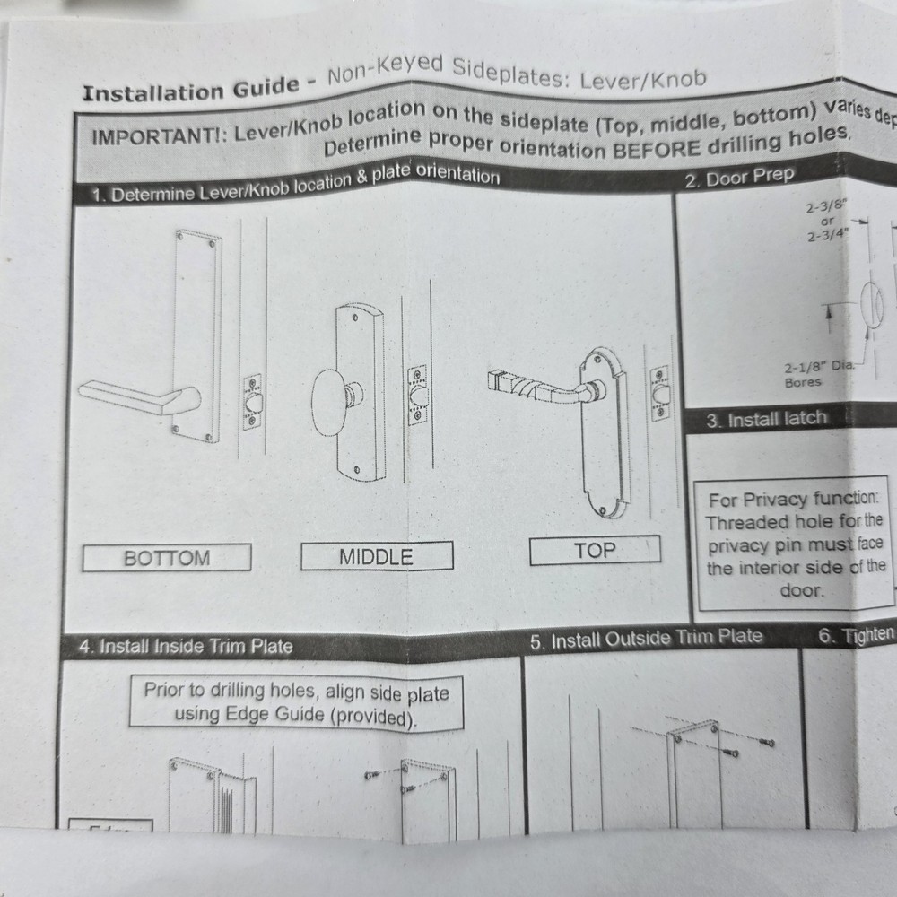 Emtek Assa Abloy US4 Knurled Conical Knob Modern 7" Sideplate Privacy Set