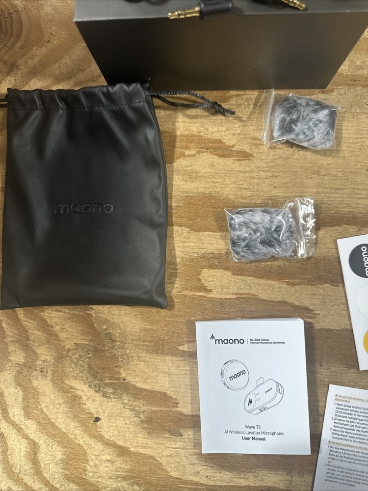 Maono Wave T5 Wireless Lapel Microphone with Voice Filter for Video Streaming