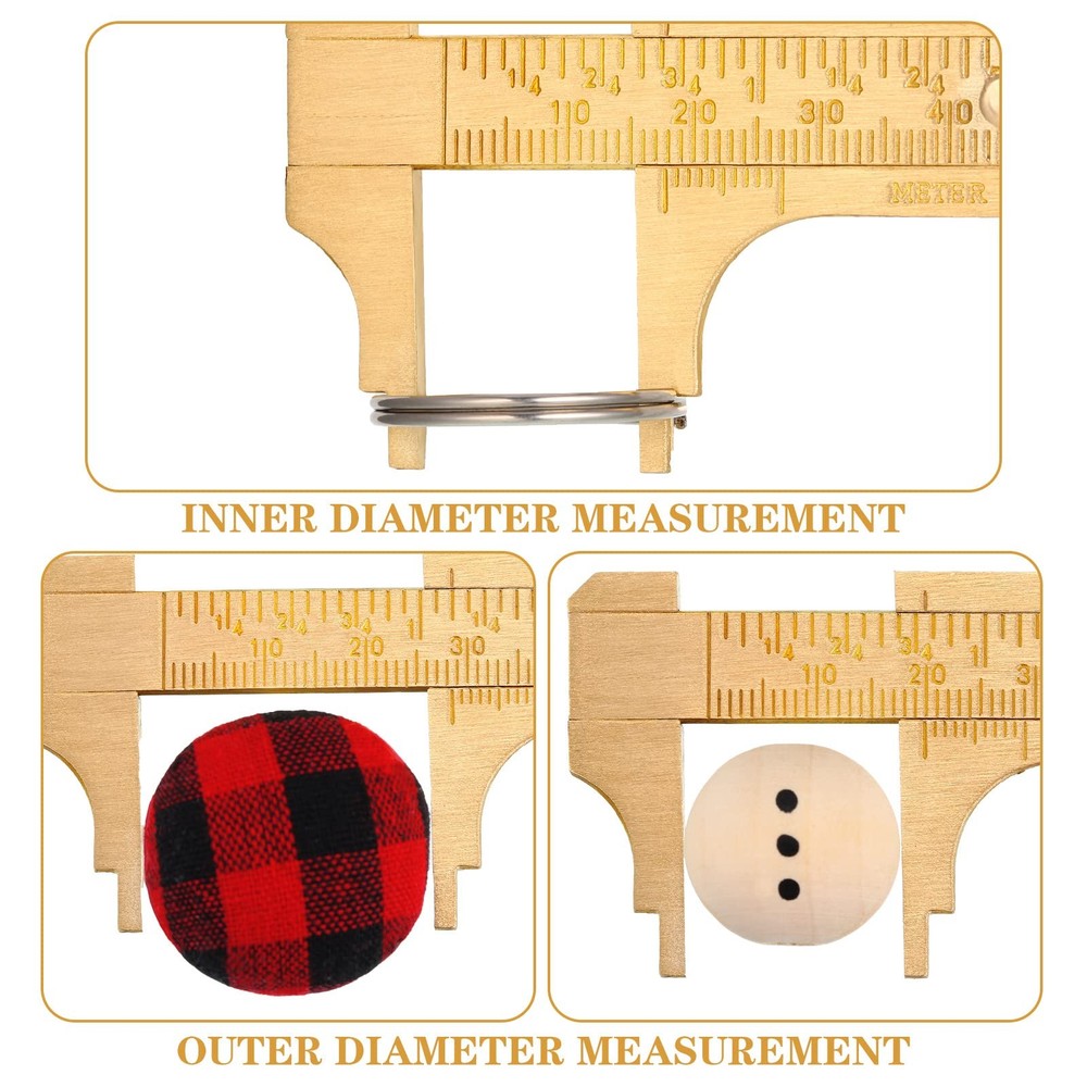 Brass Vernier Caliper Pocket Handy Caliper Measuring Mini Tool Double Scale