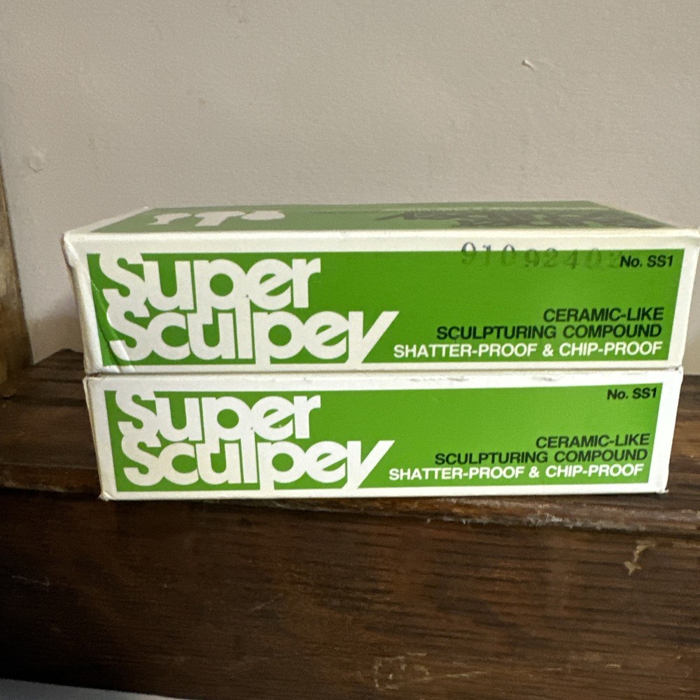 SUPER SCULPEY~ Ceramic-Like Sculpturing Compound ~ PolyForm Polymer SS1 ~ 2 NIB