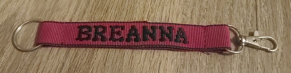 New Breanna Personalized Keychain Red and Black