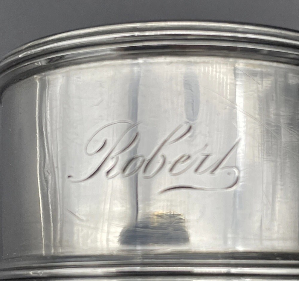 Watson Sterling Silver Napkin Ring Name Engraved “Robert”