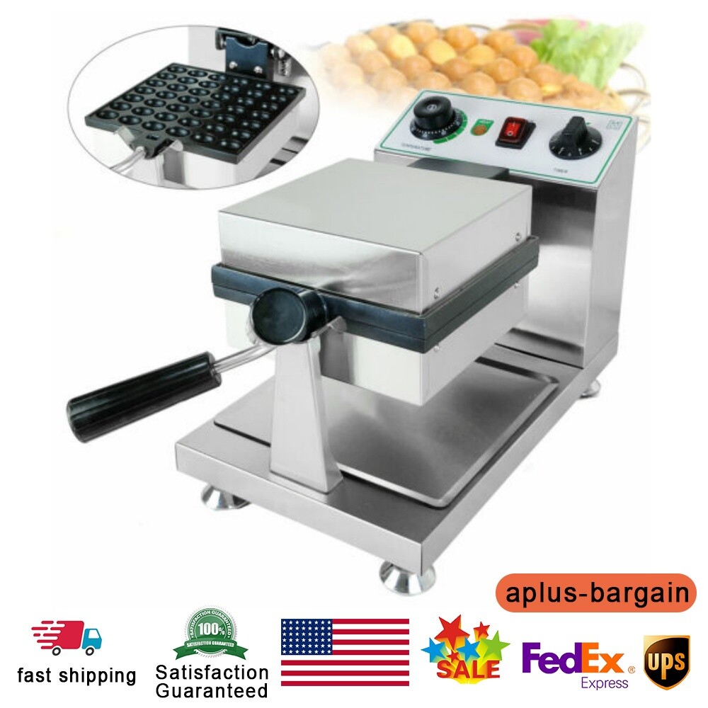 Commercial Waffle Maker Machine Stainless Electric Bubble Egg Cake Maker 1200W