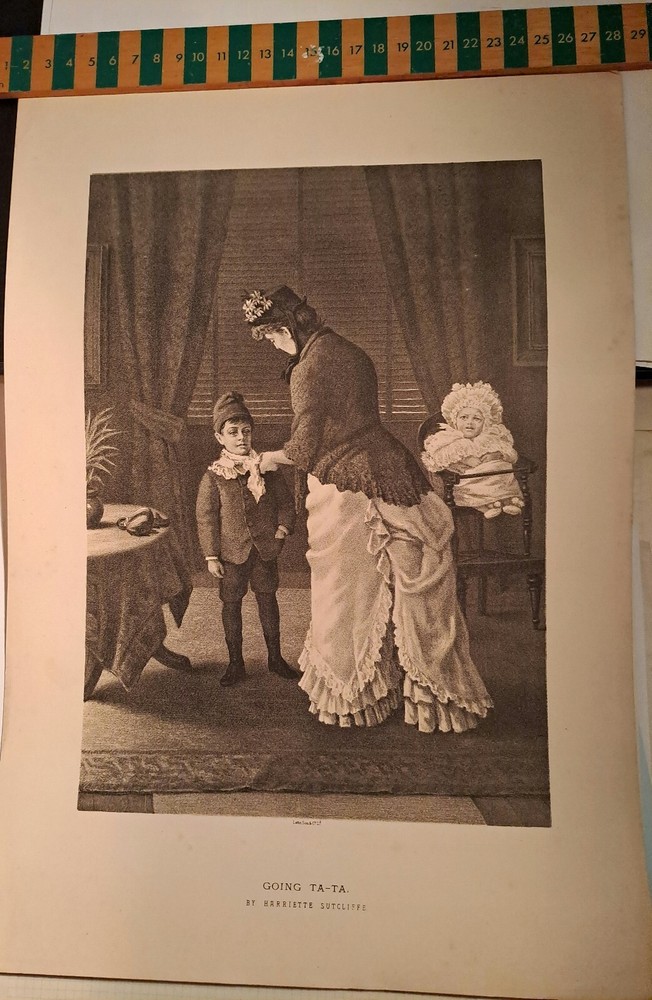 Victorian Letts Print, 'Going Ta-Ta' by Harriette Sutcliffe