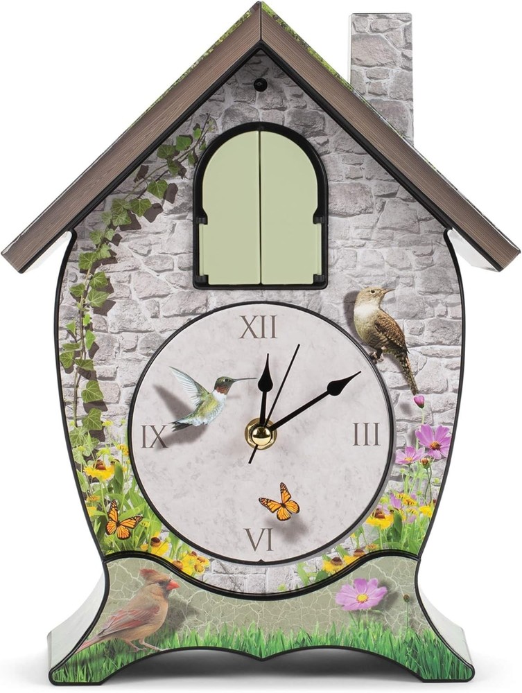 Peaceful Garden Cottage Cuckoo Clock - Silent Mode & Swinging Pendulum Feature