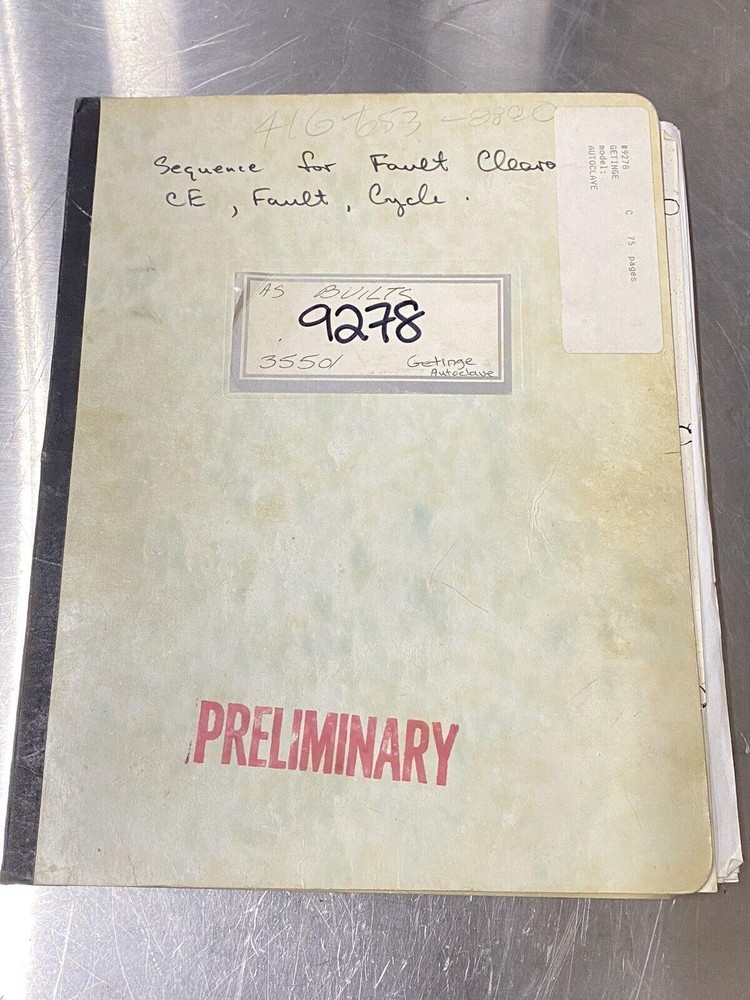 Getinge Autoclave - Users Guide / Instruction Book / Manual