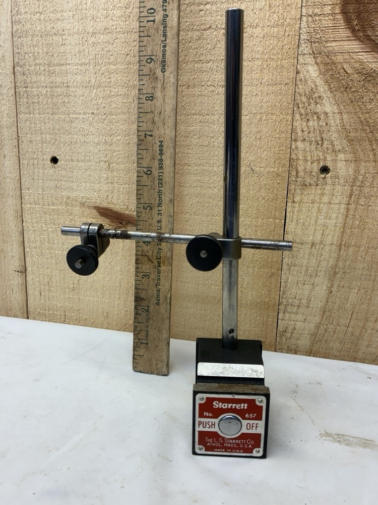 STARRETT MAGNETIC BASE #657 with INTICATOR RODS