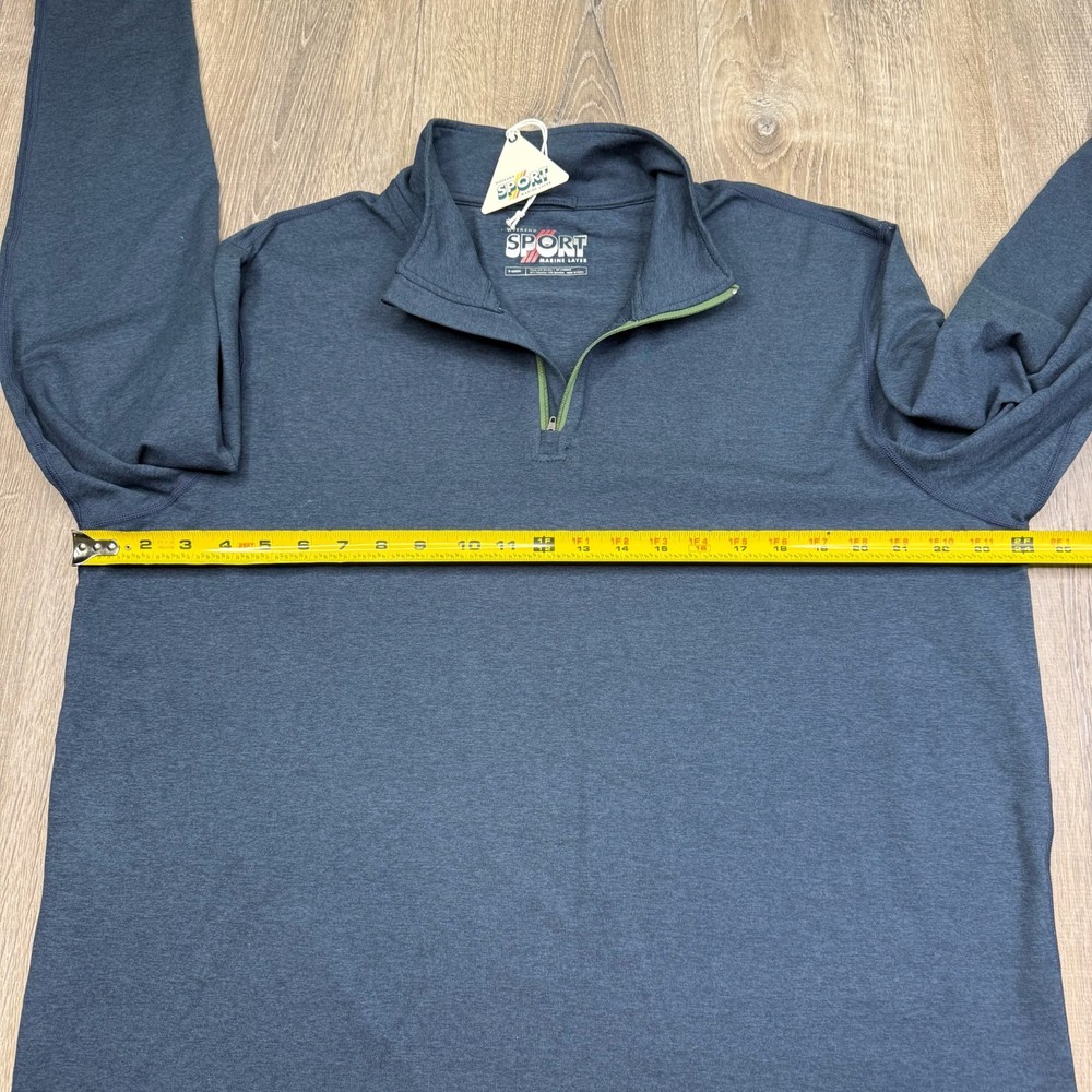 NWT Marine Layer Weekend Sport Mens Blue Stretch Performance Pullover Size XL