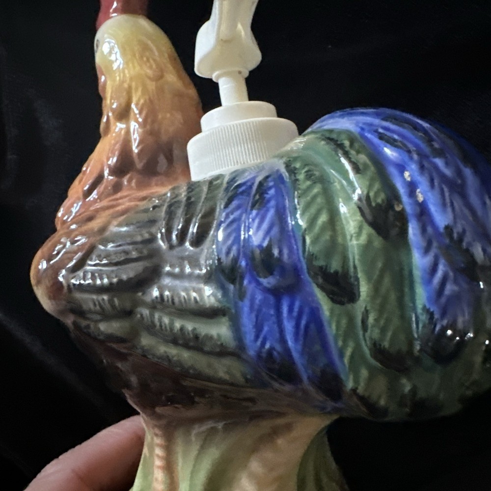 1999 Allure Ceramic Rooster Soap/Lotion Dispenser