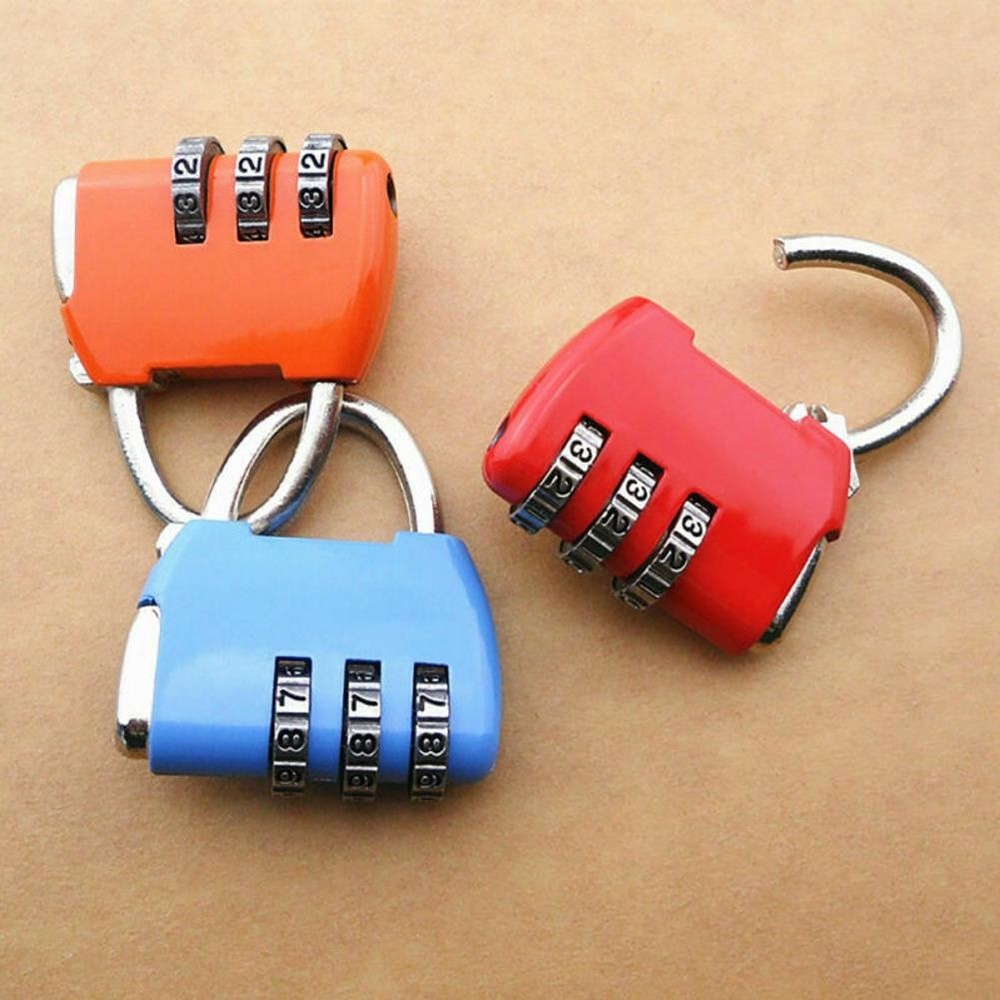Travel Luggage Padlock Mini 3 Digit Combination Suitcase Security Cable Lock