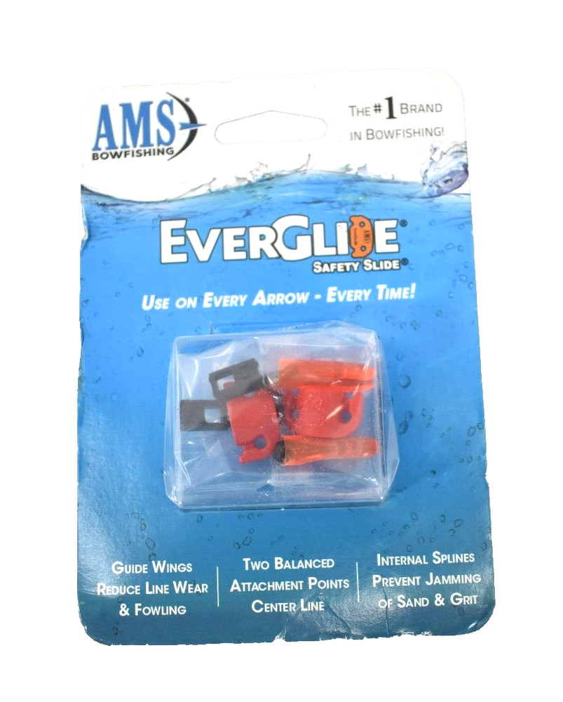 AMS Bowfishing EverGlide Guide Winds Safety Slides 2 Pack M140-2-RED Tools