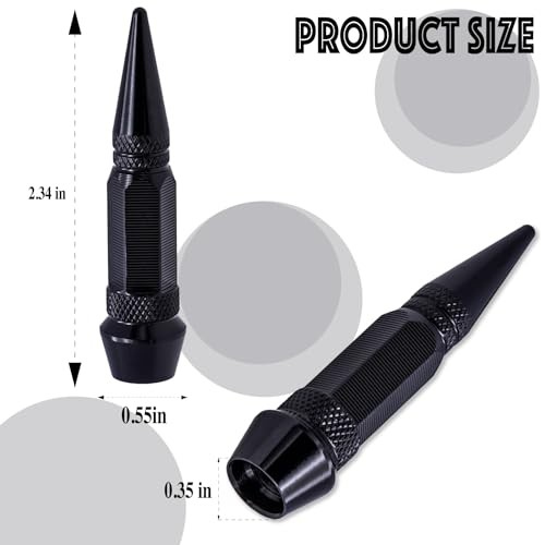 4PCS Spiked Style Tire Valve Stem Caps, Universal Aluminium 4 pcs 60MM - Black