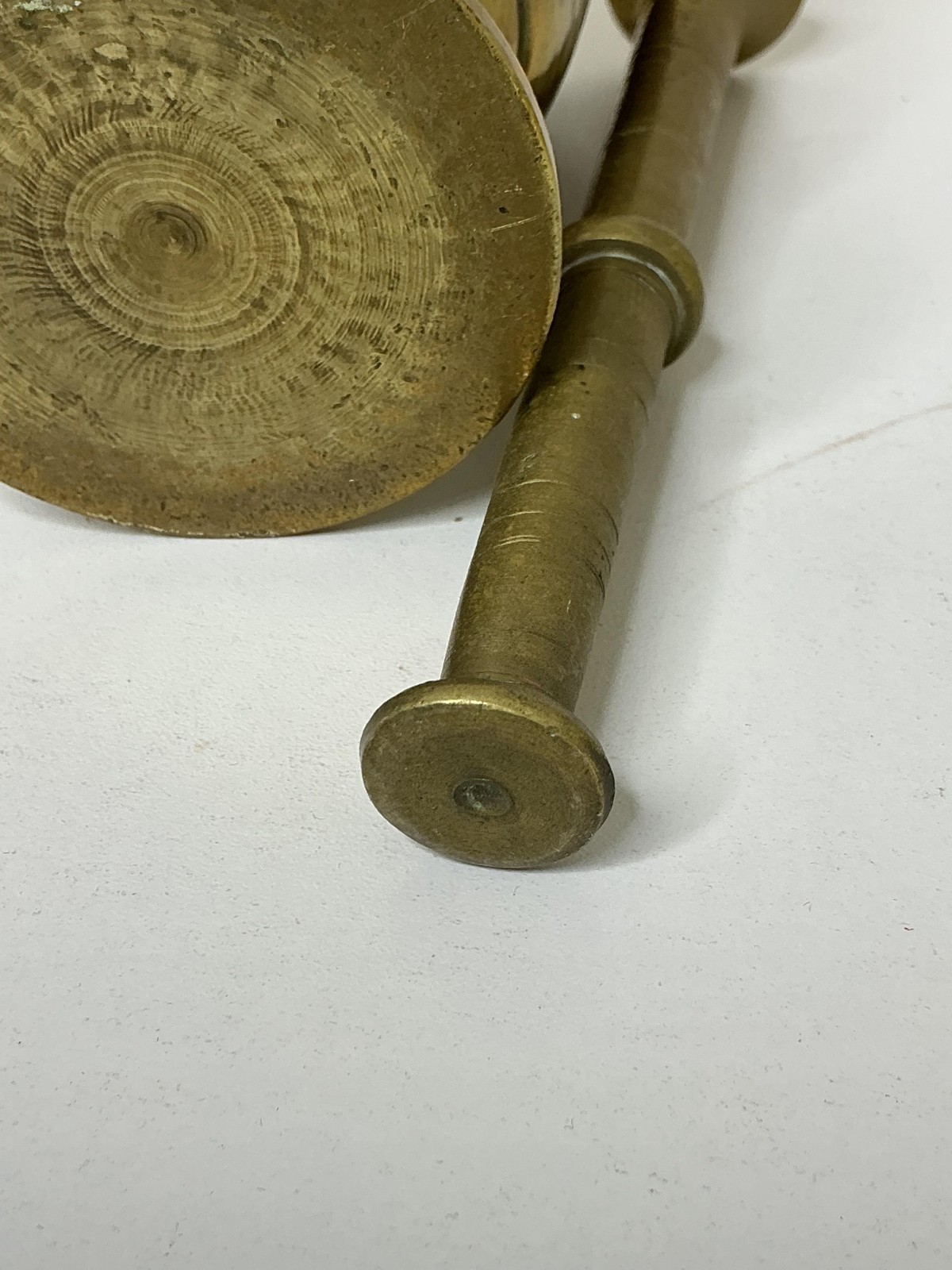 Vintage Solid Brass Mortar And Pestle Tall Footed Cup Apothecary Decor Pharmacy