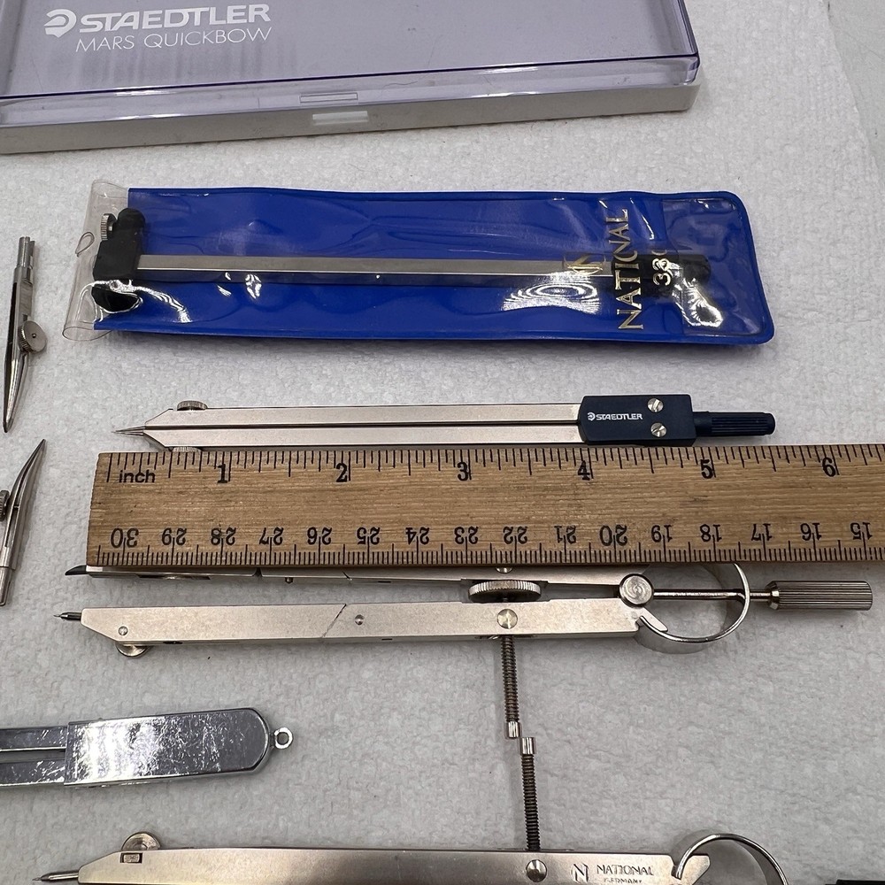STAEDTLER MARS QUICKBOW National Kern Compass Drafting tools lot (case broken)