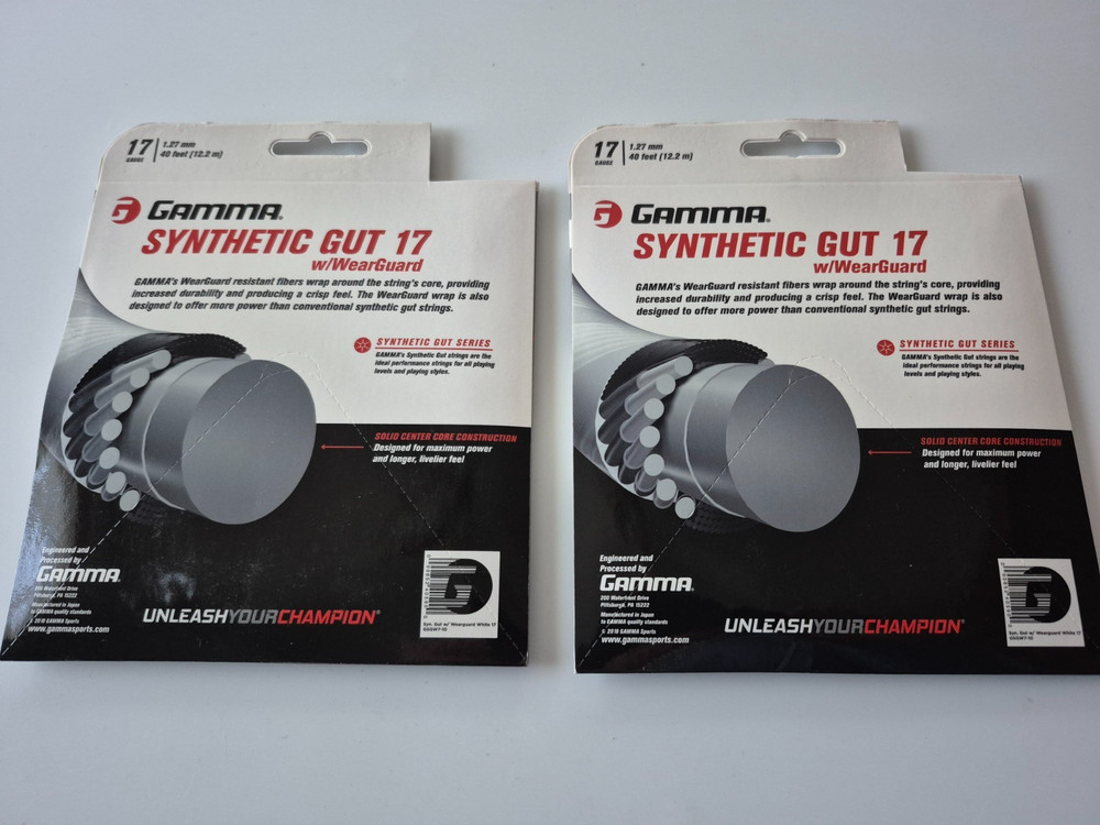 2 sets Gamma Synthetic Gut 17 Tennis String