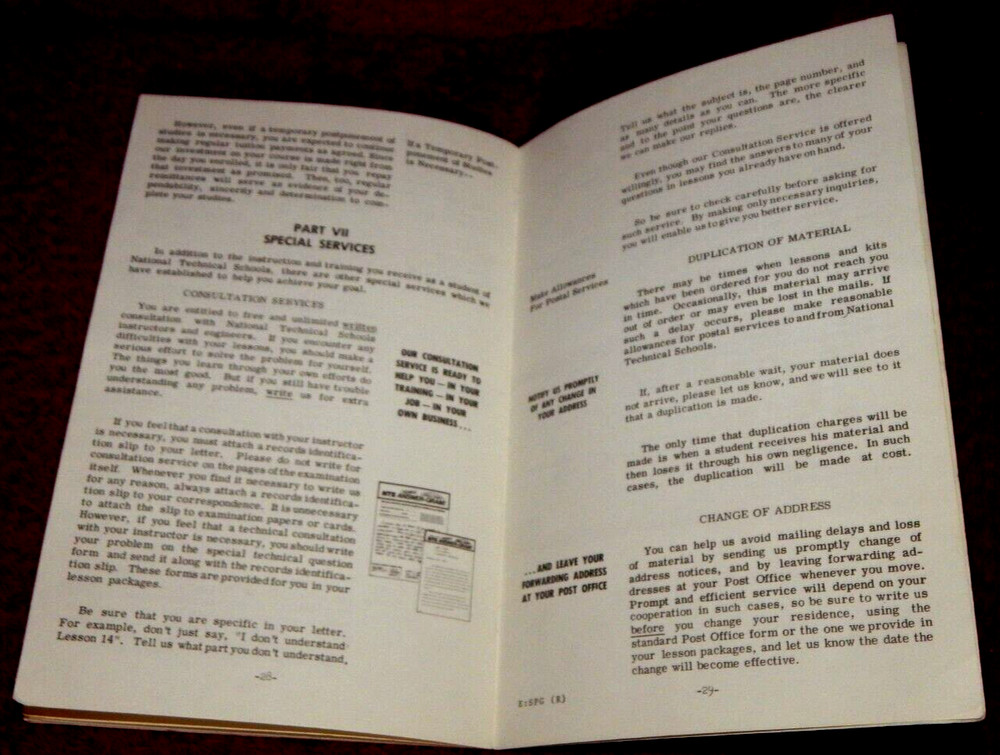 Vintage National Technical Schools Student Guide Book