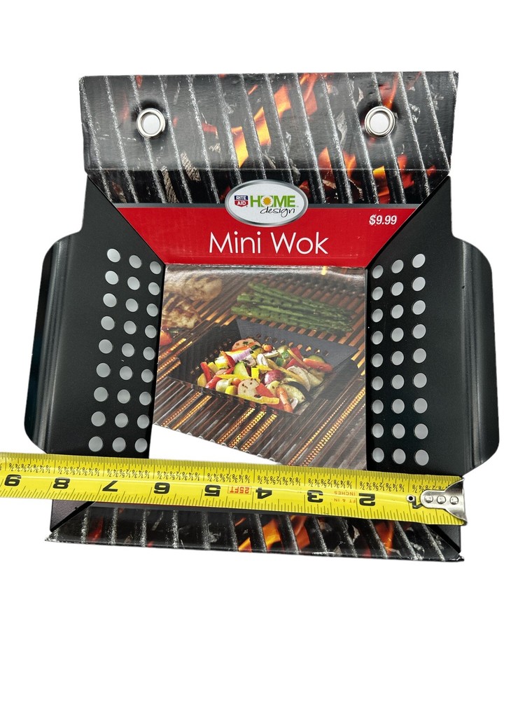 Home Design Non-Stick Mini Wok Grill Top Tool Accessory BBQ Tool 8” Square