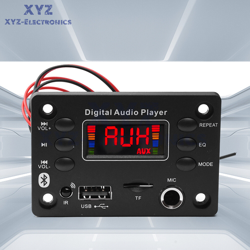 DC7-16V Bluetooth MP3 Decoder Board Car Audio Microphone USB FM Player Speaker