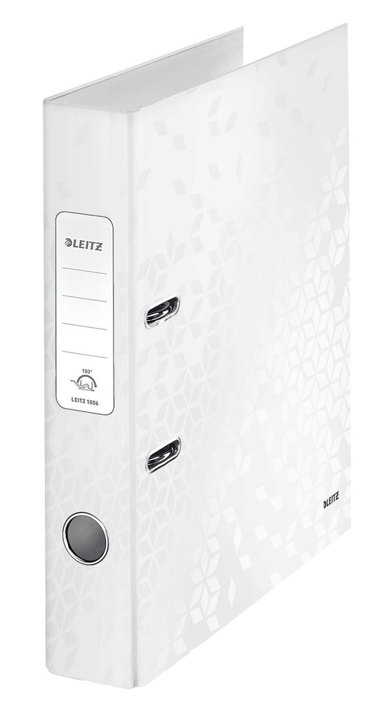 Leitz Lever Arch File, Pearl white, 50 mm spine width, WOW Range, 10060001