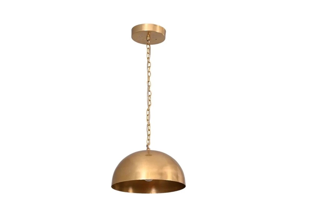 1 Light Mid Century Modern Elegant Ceiling Flushmount Pendant Raw Brass Light