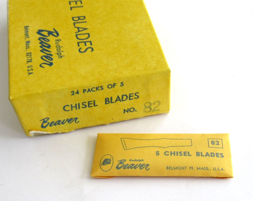 Vtg Box Beaver #82 Chisel Blades NOS