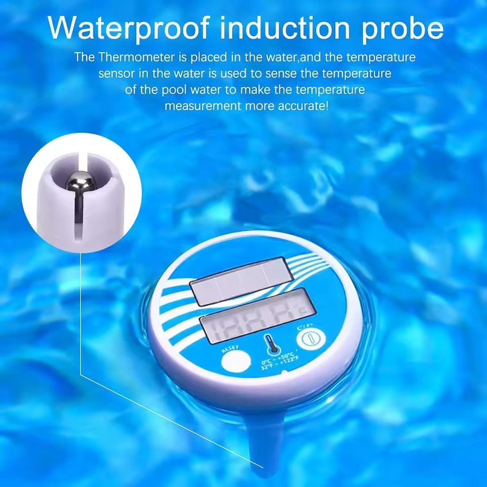 Solar Digital Pool Thermometer Floating Waterproof LCD Spa Hot Tub Temperature