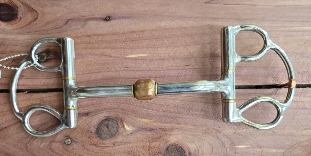 Horse Pinch Free Bit - Gentle Touch - 3 Ring Dee Copper Roller Bit - Stainless