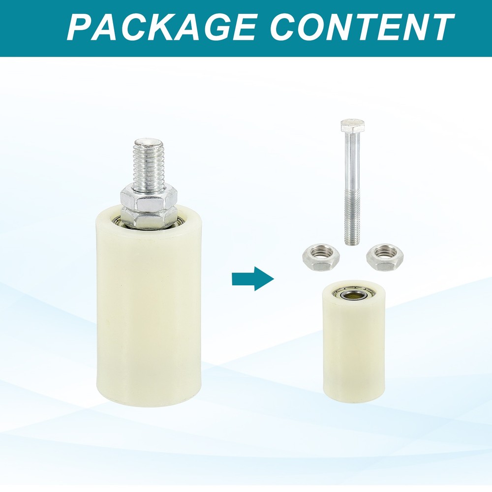 2Set Slide Gate Guide Roller 2.8" Adjustable Nylon Rollers, White