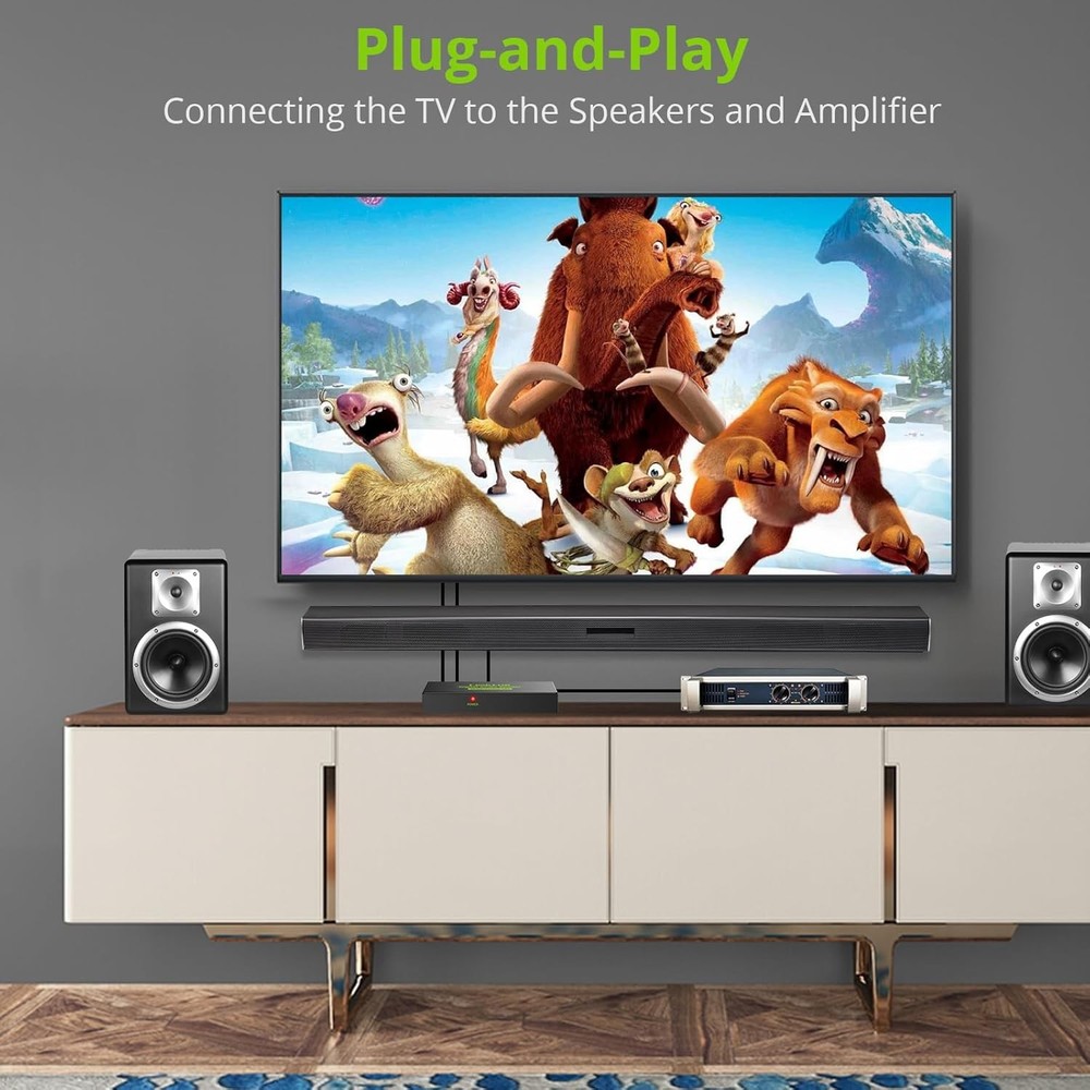 LiNKFOR Digital Optical Audio 1x4 Splitter SPDIF Toslink Black