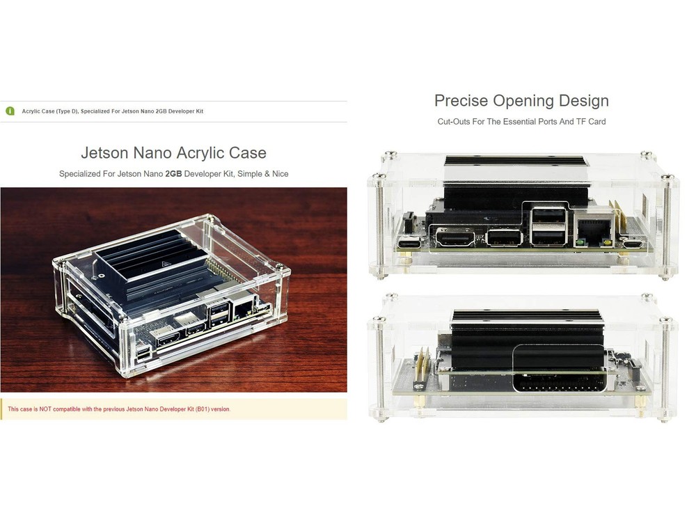 Acrylic Clear Case Enclosure Specialized for Jetson Nano 2GB Developer