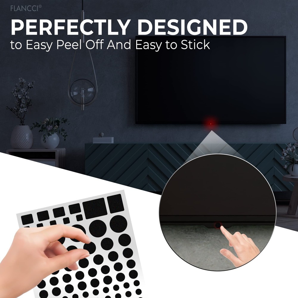 FLANCCI LED Light Blocking Stickers, Dimming 2 Sheets 80%, Black