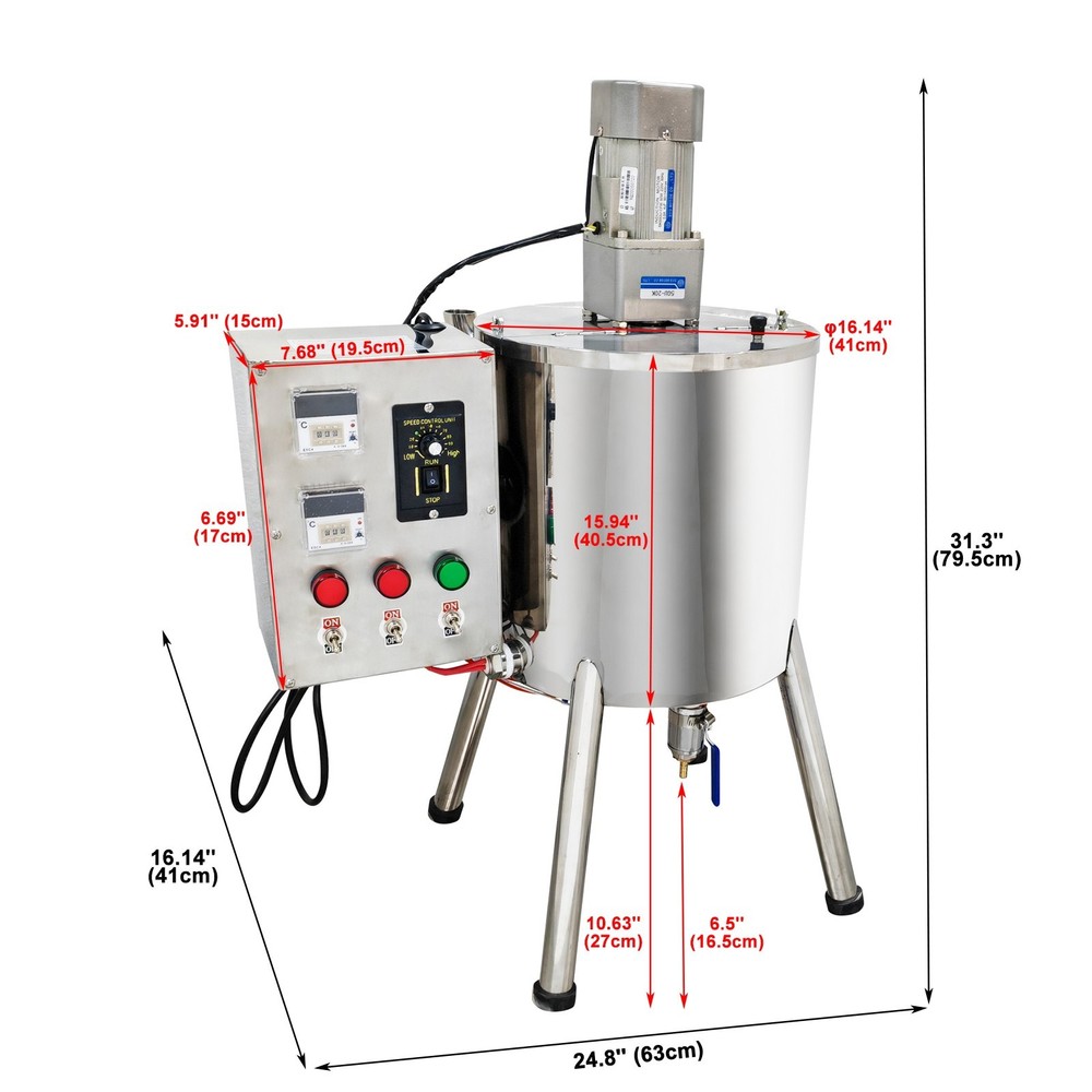 220V 30L Liquid Paste Heating Mixer Jacketed Kettle Stirring Heating Tank