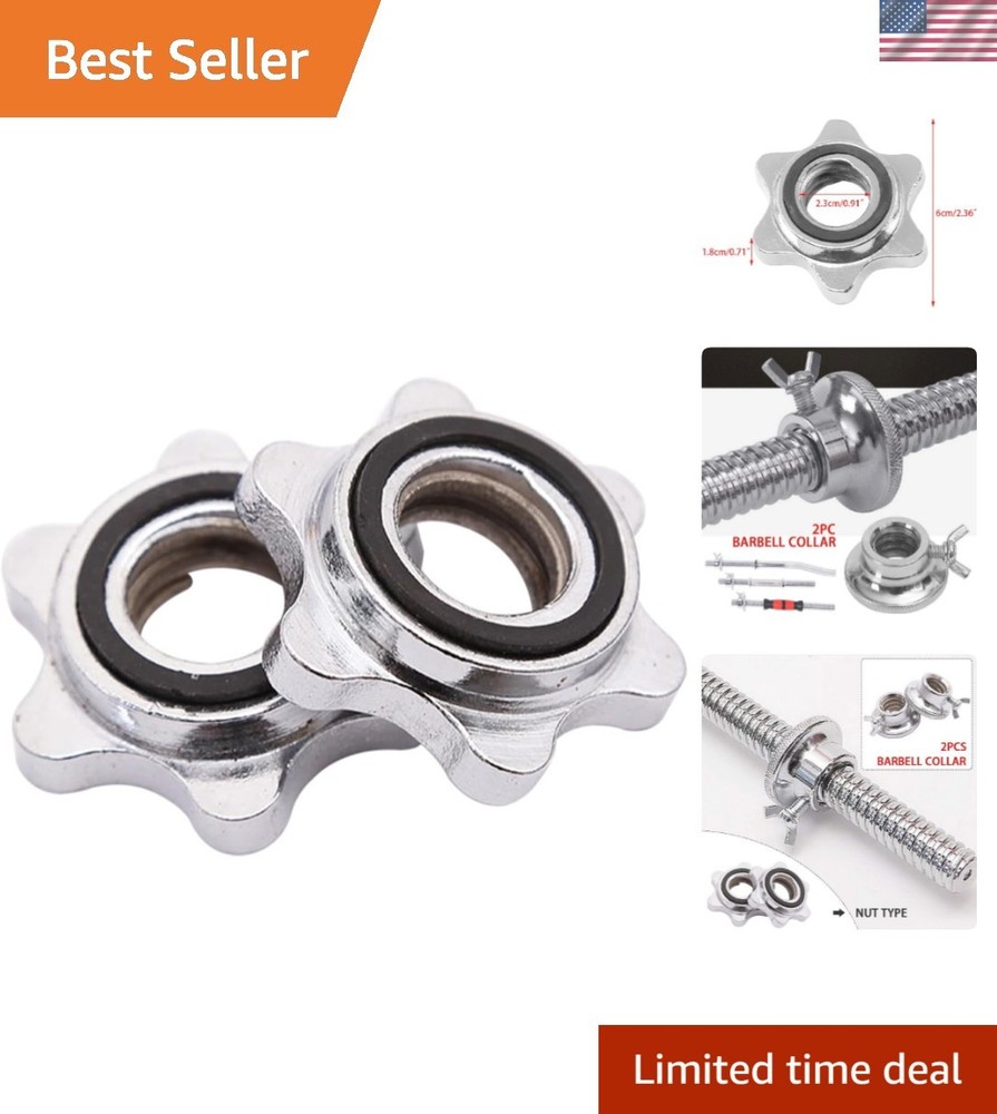 Cast Iron 2-Pack 0.91" Barbell Spin-Lock Collars for Ultimate Stability