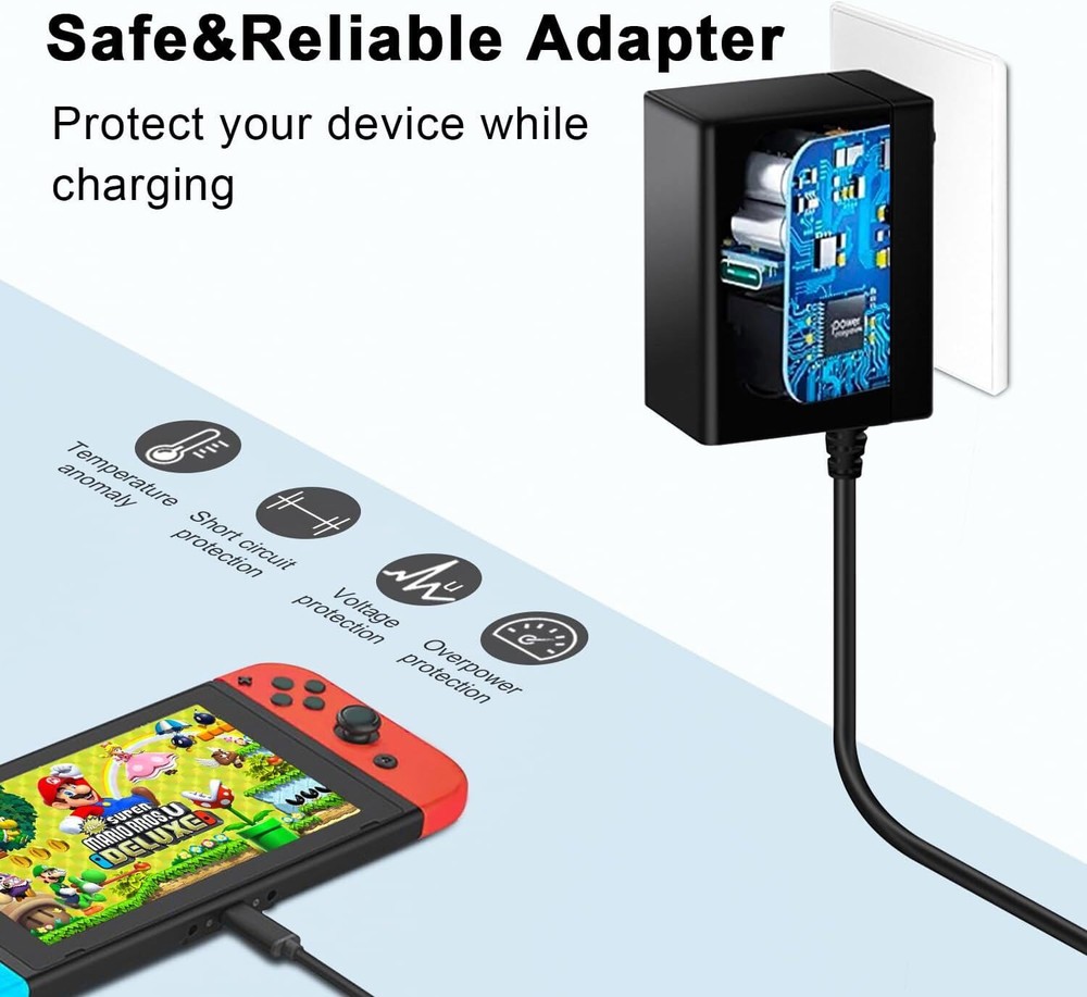 USB-C Type C Switch Charger Power Cable AC Adapter Plug For Nintendo Switch/Lite