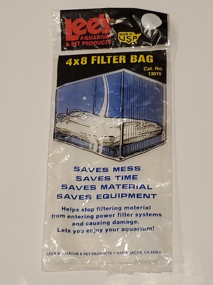 LEE'S - Filter Saver Bag for Aquarium Filter 4" x 8" Clear Mesh With Drawstring