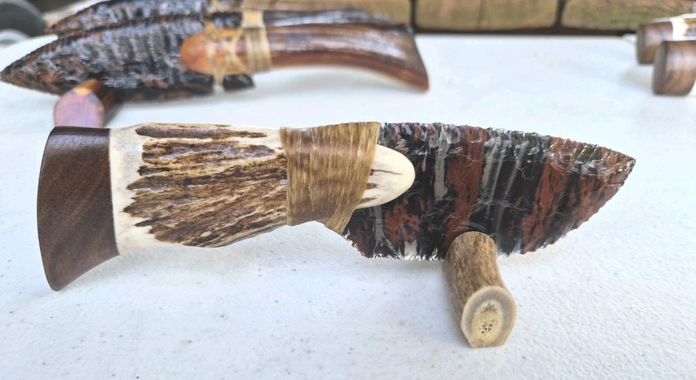 Triple Flow Obsidian Knifes, Flint Knapping, ENTIRE COLLECTION !