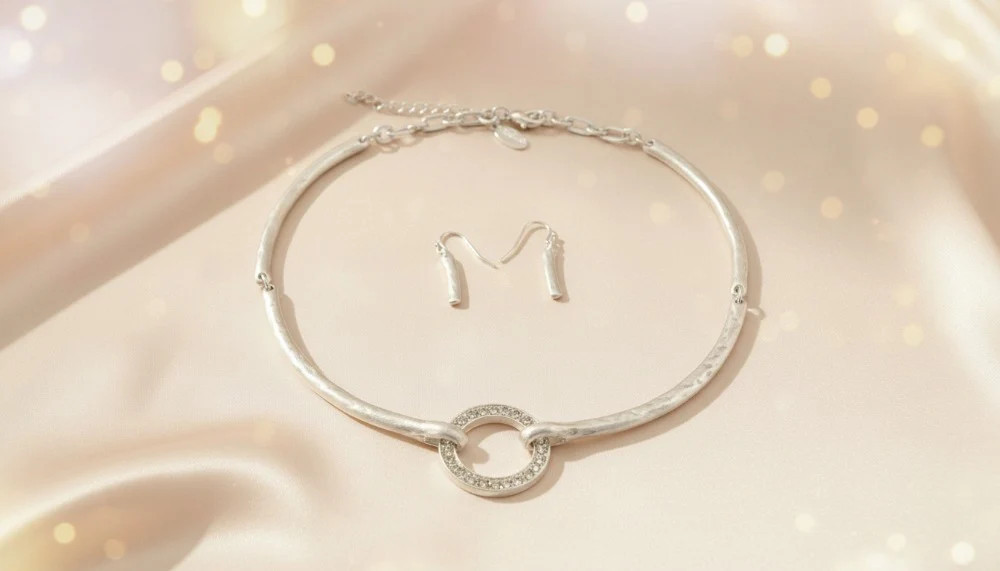 Halo Harmony Silver Set Necklace